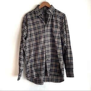 St. Croix mens button down shirts plaid long sleeve collared button shirt medium